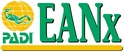 Logo PADI EANx - Formation en plongée Nitrox pour une sécurité et une autonomie optimales sous l'eau.